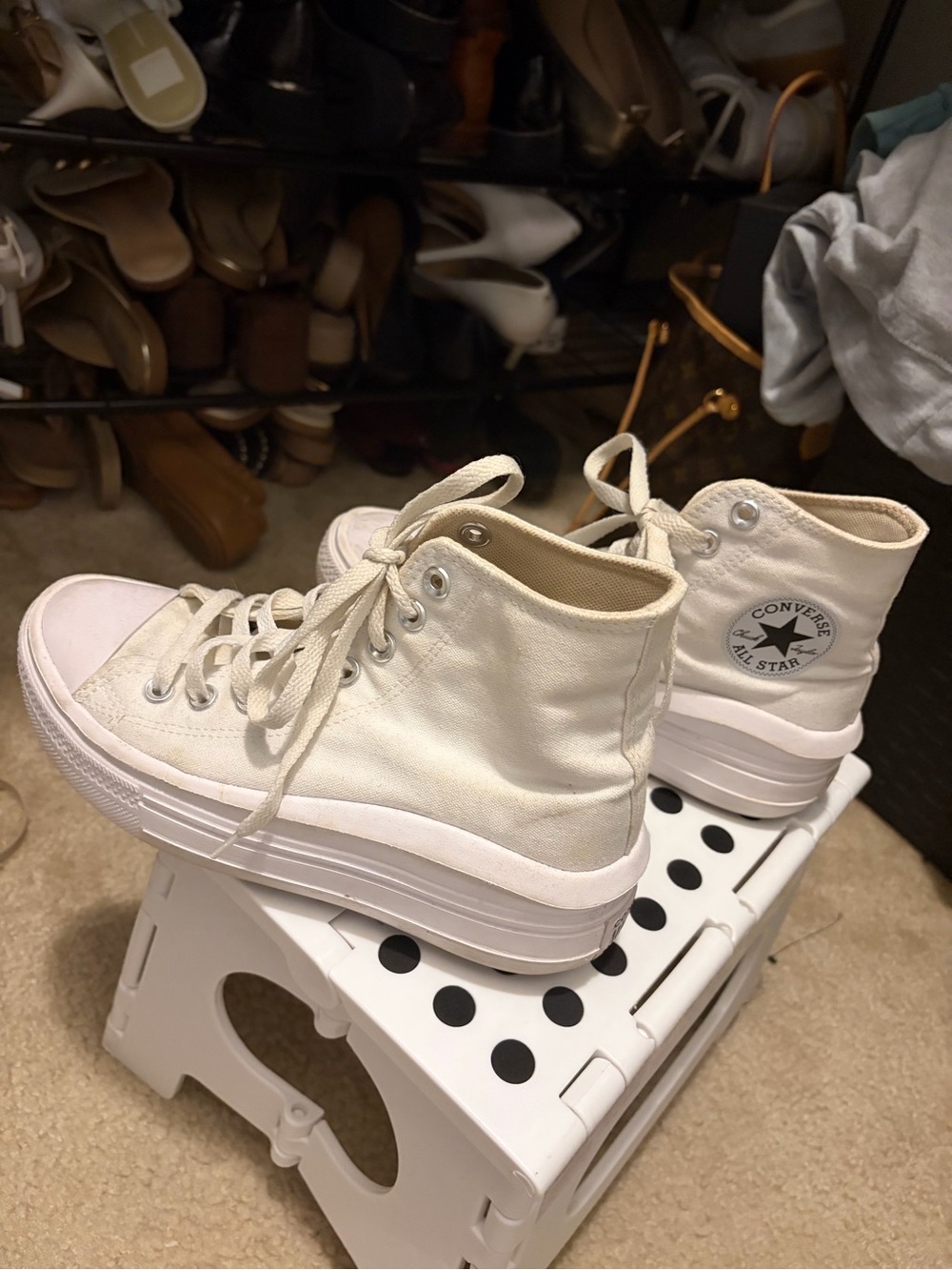 Classic High-Top Canvas Sneakers in Off-White - Picture 4 of 4